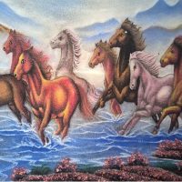 Gemstone painting eight horse
