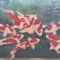 Gemstone painting nine fish 4