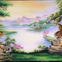 Gemstone painting tiger 1