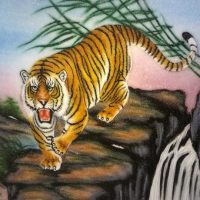 Gemstone painting tiger